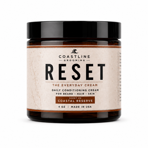 Coastline RESET the everyday cream. Daily conditioning cream for beard, skin, and hair. Coastal Reserve Scent