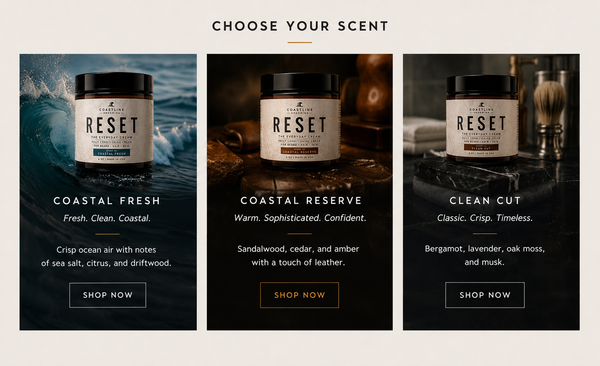 Coastline RESET everyday cream for skin, beard, and hair.