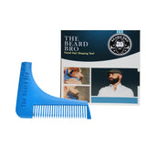 Beard Bro complete beard shaping tool for shaping neck and cheek lines without a pencil. Tapered edge design for easy use with razor or clippers.
