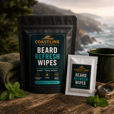 Beard Refresh Mint Wipes- 20 Individual Travel Packets