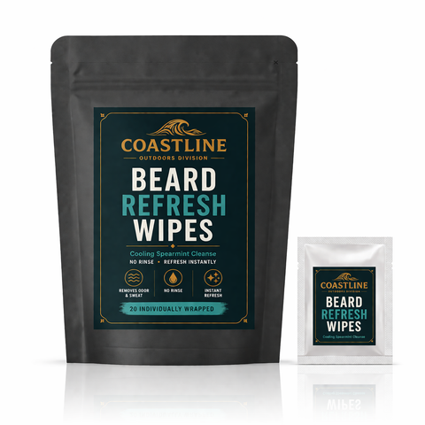 Beard Refresh Mint Wipes- 20 Individual Travel Packets